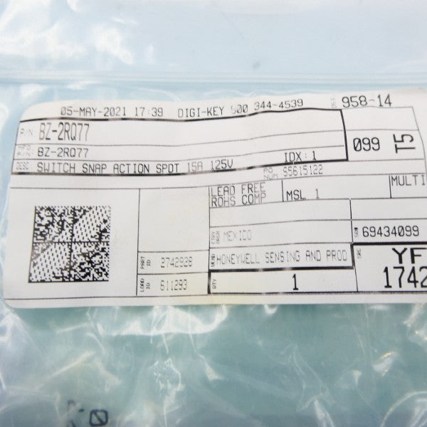 HONEYWELL BZ-2RQ77 125V 15A NSMP