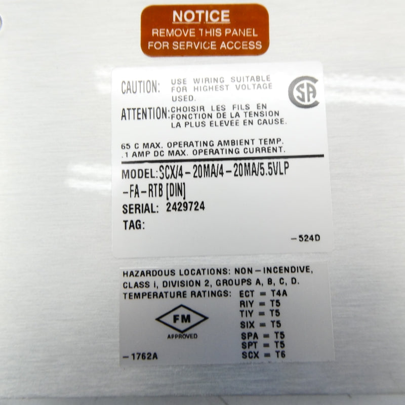 MOORE INDUSTRIES SCX/4-20MA/4-20MA/5.5VLP-FA-RTB[DIN] NSNP