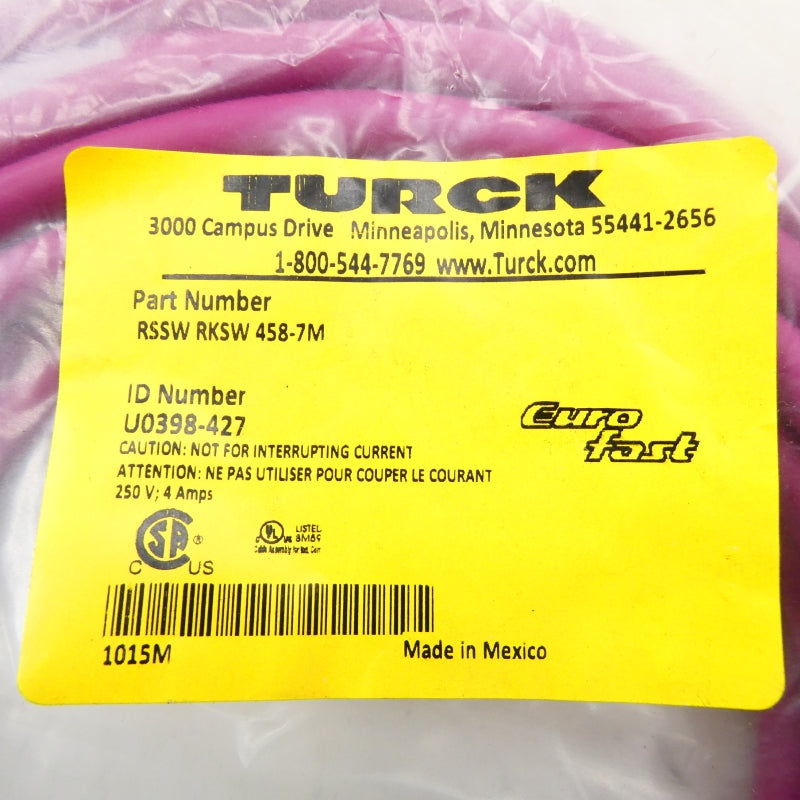 TURCK RSSWRKSW458-7M U0398-427 250V 4A NSMP