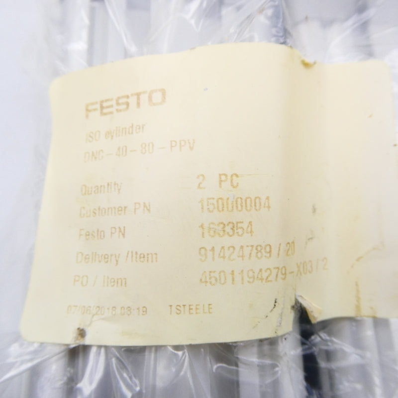 FESTO DNC-40-80-PPV 163354 (PKG OF 2) NSMP