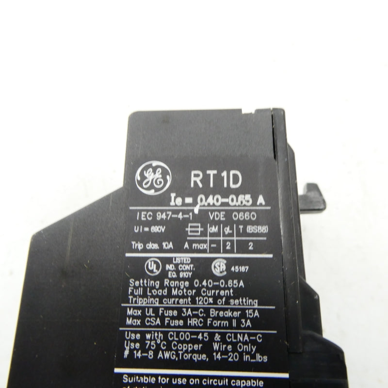 GENERAL ELECTRIC RT1D 690V 0.40-0.65A NSMP