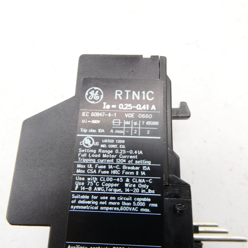 GENERAL ELECTRIC RTN1C 690V 0.25-0.41A NSMP