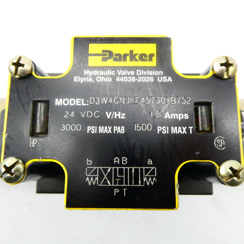 PARKER D3W4CNJKF45730XB752 24VDC 1.5A 3000PSI NSNP