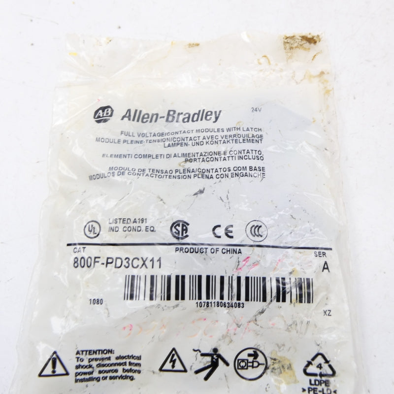 ALLEN BRADLEY 800F-PD3CX11 SER. A 24V NSMP