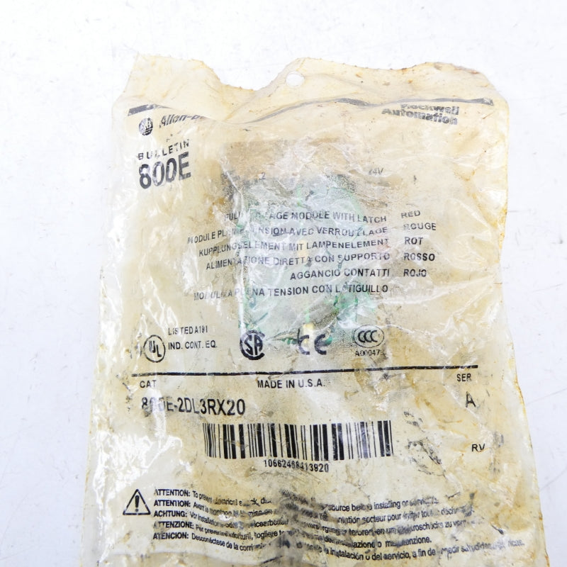 ALLEN BRADLEY 800E-2DL3RX20 SER. A 24V NSMP