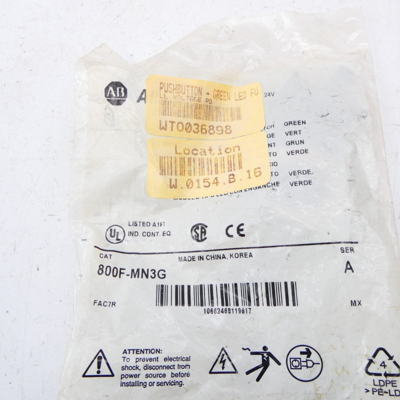 ALLEN BRADLEY 800F-MN3G SER. A 24V NSMP