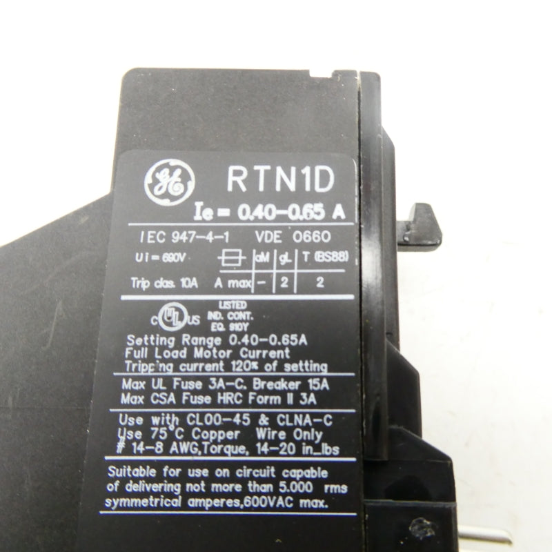 GENERAL ELECTRIC RTN1D 0.40-0.65A NSMP