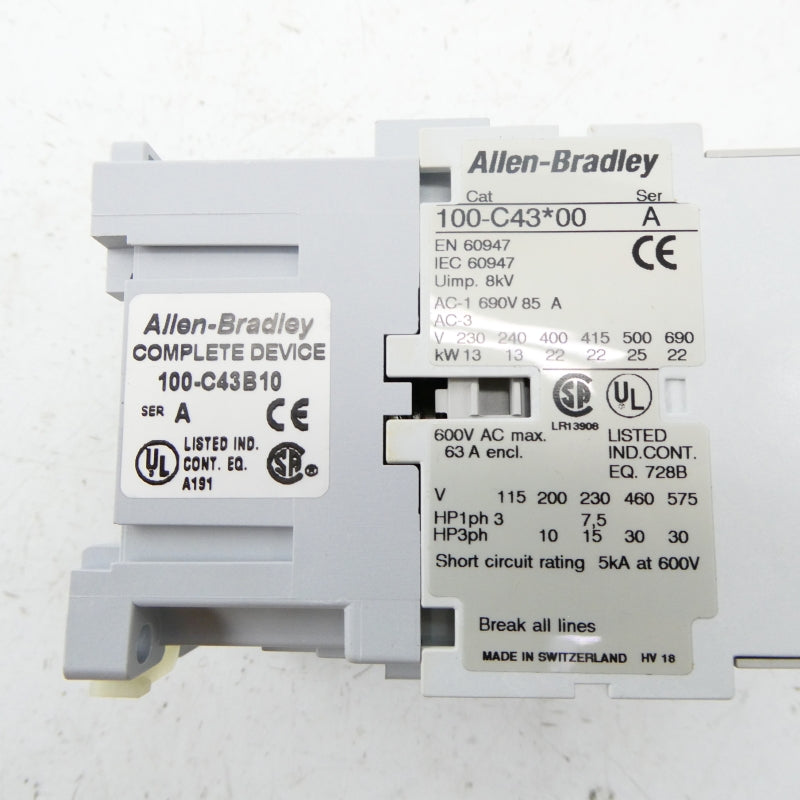 ALLEN BRADLEY 100-C43B10 SER. A 440/480V (BR/WH) NSMP