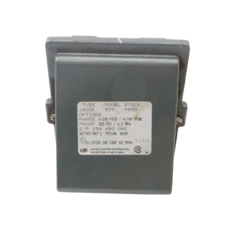 UNITED ELECTRIC J400K-559-9990 480VAC 15A 0-100PSI NSNP