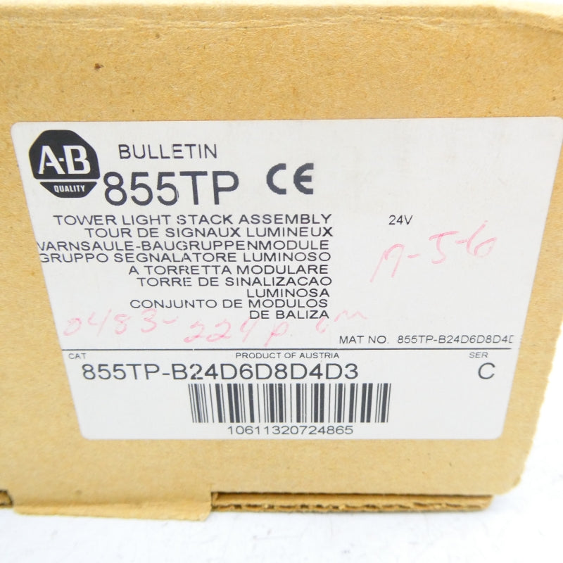 ALLEN BRADLEY 855TP-B24D6D8D4D3 SER. C 24V (BR/WH) NSMP