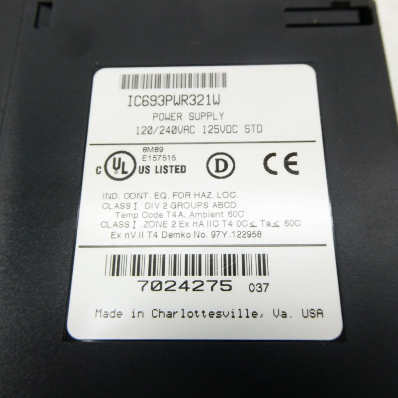 GENERAL ELECTRIC IC693PWR321W 120/240VAC NSMP