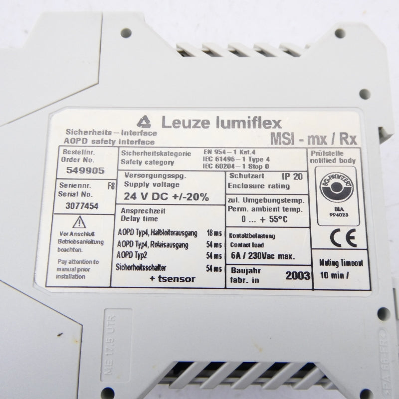 LEUZE 549905 MSI-MX/RX 24VDC NSMP