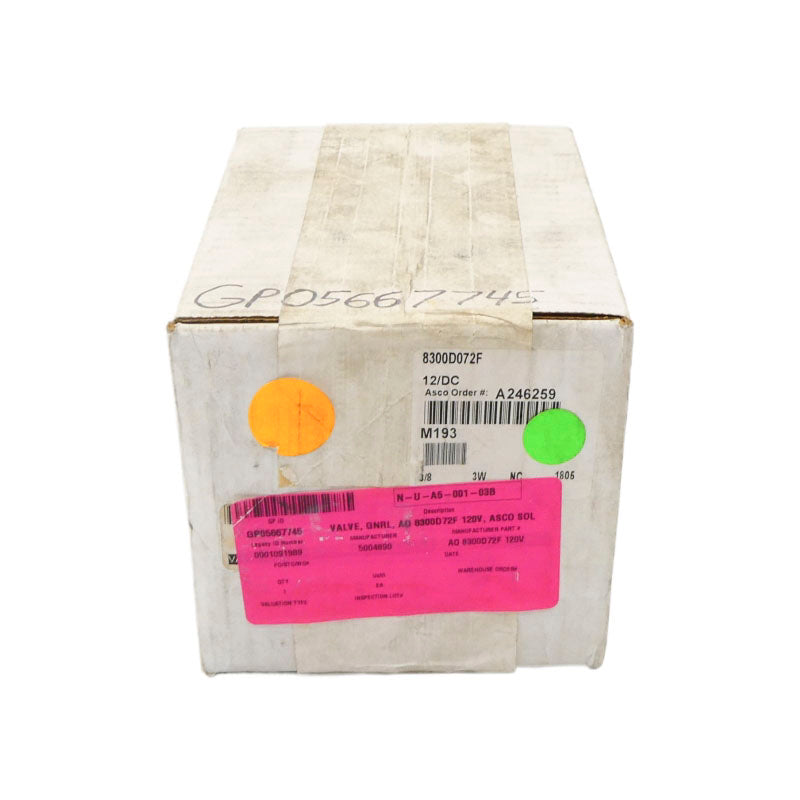 ASCO 8300D072F 12VDC 3/8" NSFS