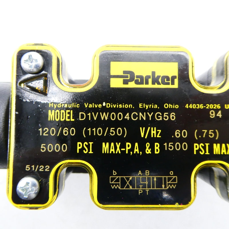 PARKER D1VW004CNYG5694 110/120V .60/.75A 5000PSI NSMP