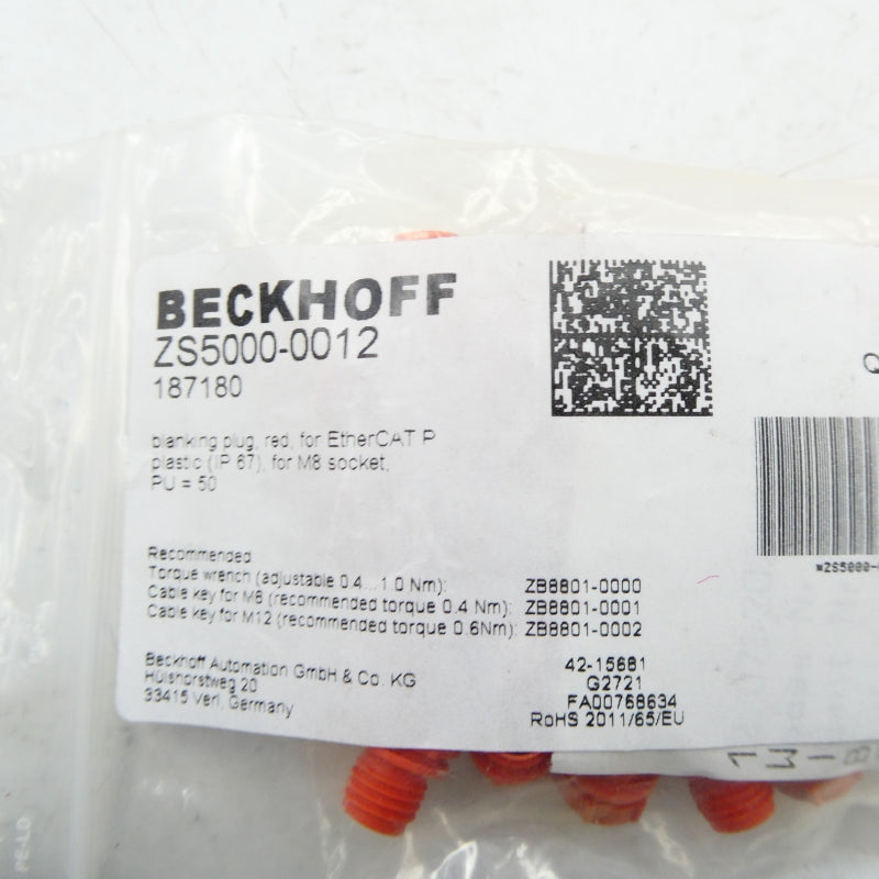 BECKOFF ZS5000-0012 187180 (PKG OF 50) NSMP