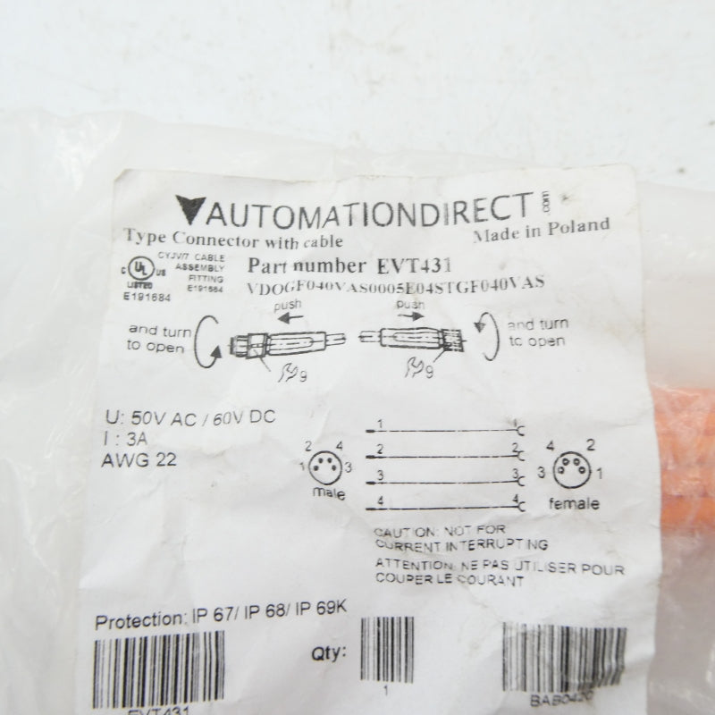 AUTOMATION DIRECT EVT431 VDOGF040VAS0005E04STGF040VAS 50VAC 3A NSMP