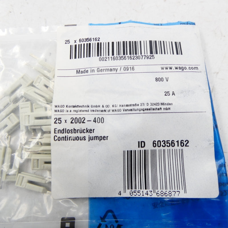 WAGO 2002-400 800V (PKG OF 25) NSMP