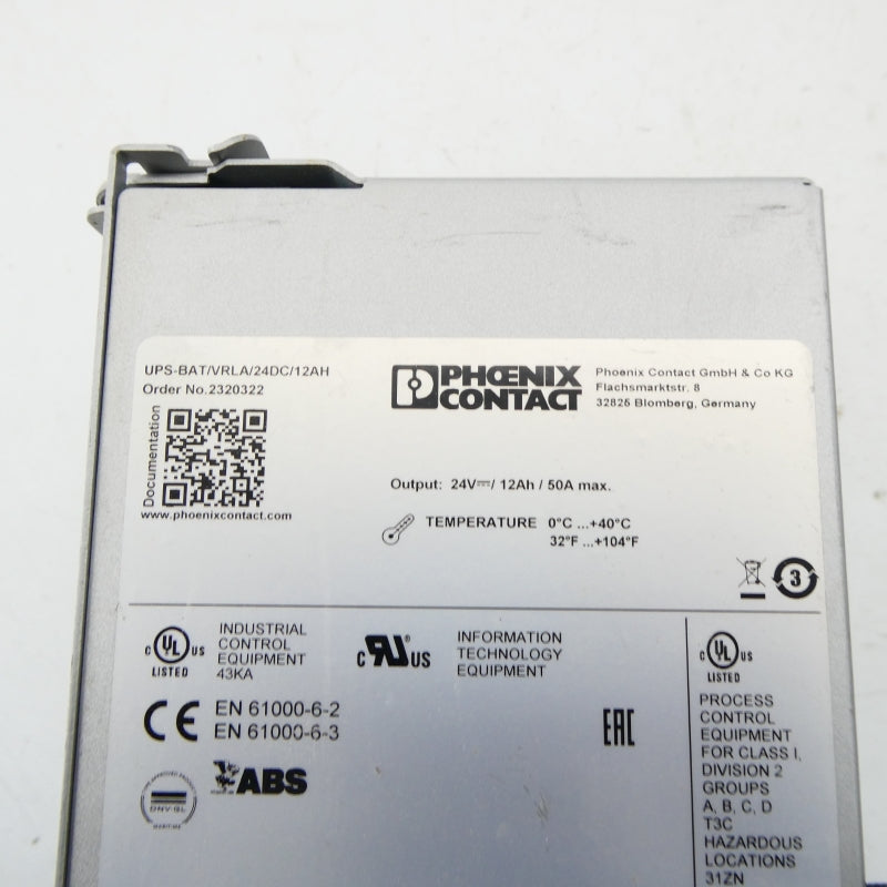 PHOENIX CONTACT UPS-BAT/VRLA/24DC/12AH 2320322 24V NSNP