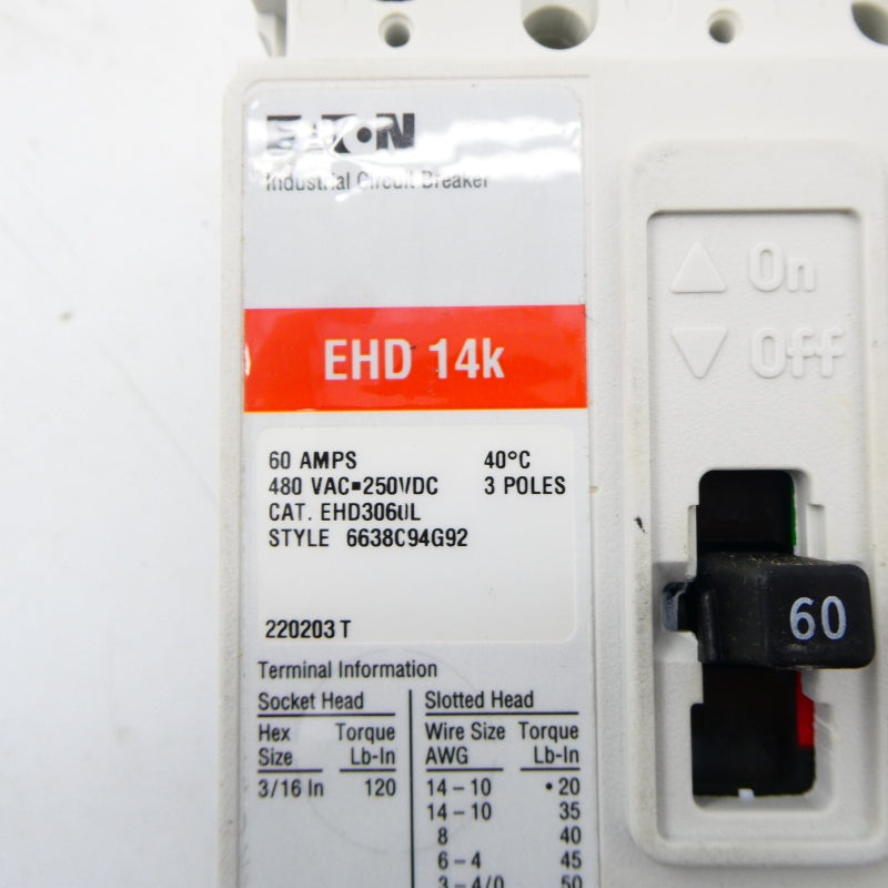 EATON EHD3060L SER. C 480VAC 60A NSMP