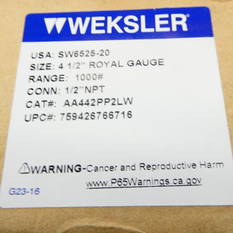 WEKSLER AA442PP2LW 1000PSI 4-1/2" NSMP