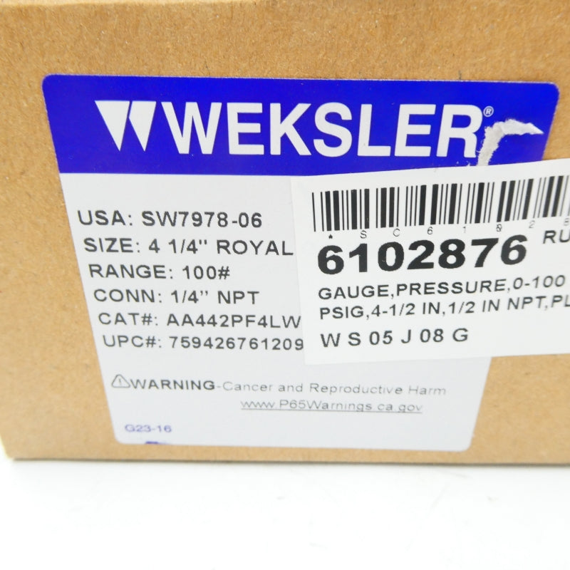 WEKSLER AA442PF4LW 100PSI 4-1/4" NSMP