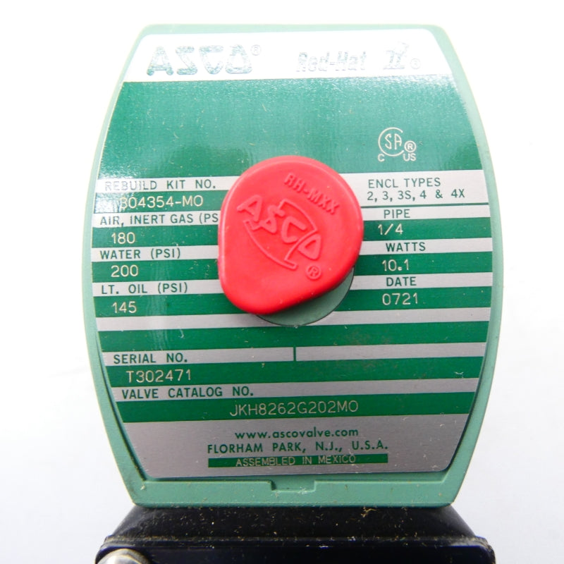 ASCO JKH8262G202MO 110/120V 145-200PSI 1/4" NSMP