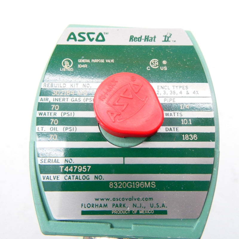 ASCO 8320G196MS 110/120V 70PSI 1/4" NSMP