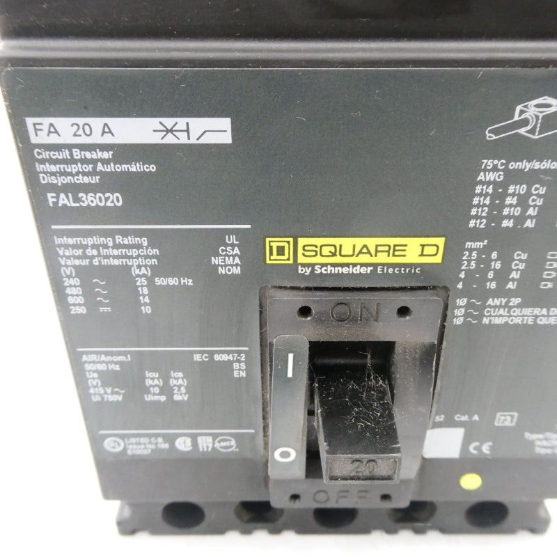 SQUARE D FAL36020 600V 20A (GREEN) NSNP