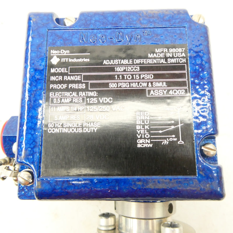 ITT 160P12CC3 125/250VAC 500PSI NSNP