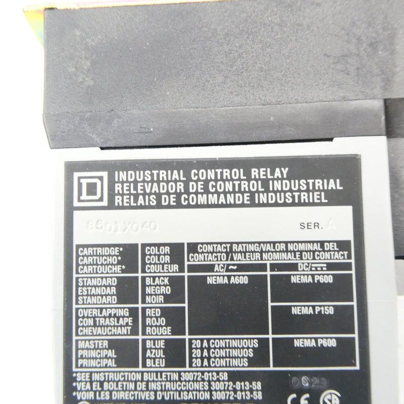SQUARE D 8501XO40V04 SER. A 277V NSMP
