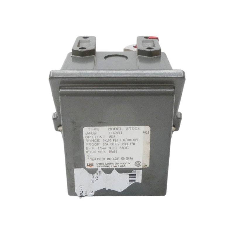 UNITED ELECTRIC J40213281 480VAC 15A 0-100PSI NSNP