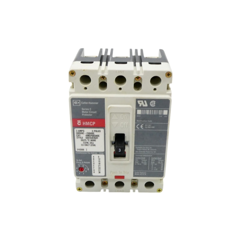 CUTLER HAMMER HMCP003A0C 600VAC 3A NSNP