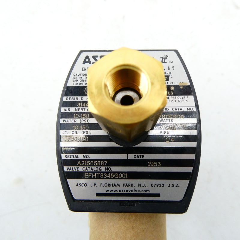 ASCO EFHT8345G001 120V 10-150PSI 1/4" NSMP