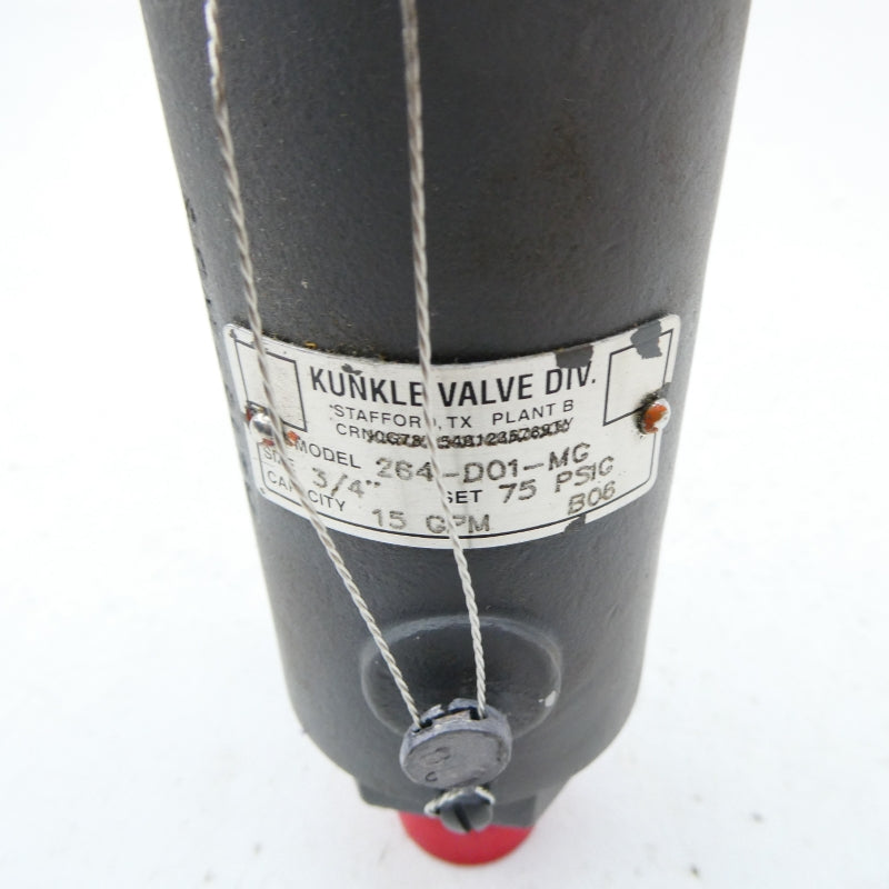 KUNKLE VALVE 264-D01-MG 75PSI 3/4" NSNP