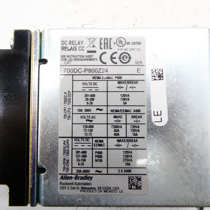 ALLEN BRADLEY 700DC-P800Z24 SER. E 24VDC 10A NSNP