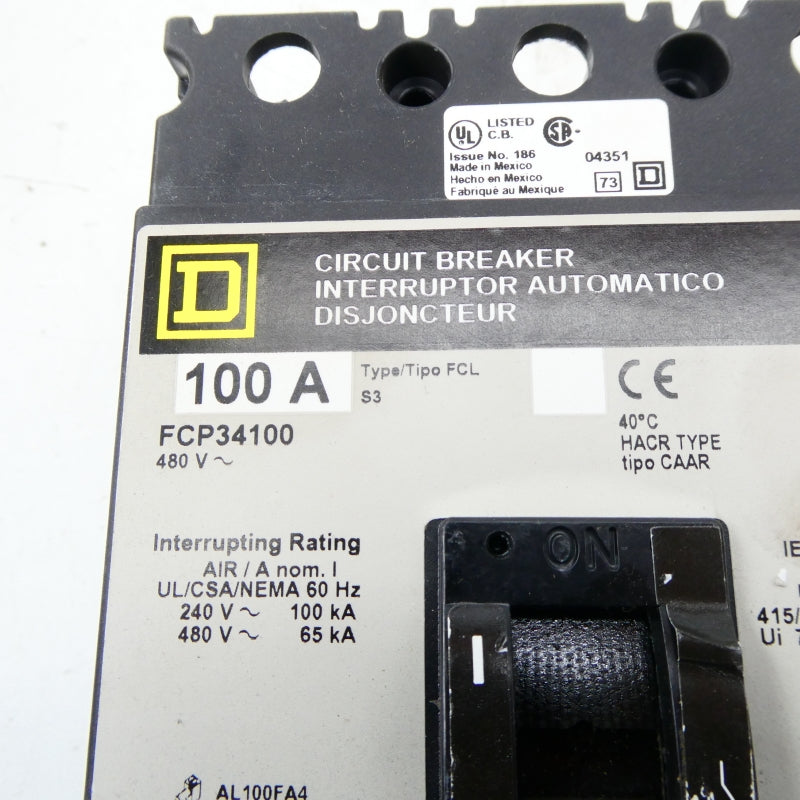 SQUARE D FCP34100 480V 100A NSMP