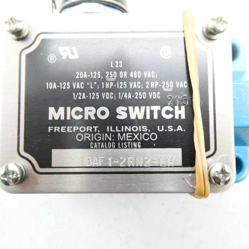 MICRO SWITCH BAF1-2RN2-LH 480VAC 20A NSMP