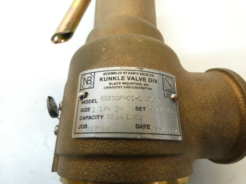 KUNKLE VALVE 6010GFM01-LM0100 100PSI 1-1/4" NSNP
