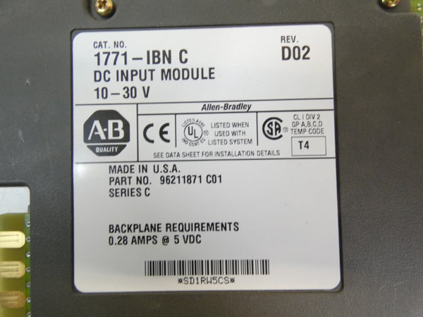 ALLEN BRADLEY 1771-IBN SER. C 10-30VDC REV. D02 NSNP