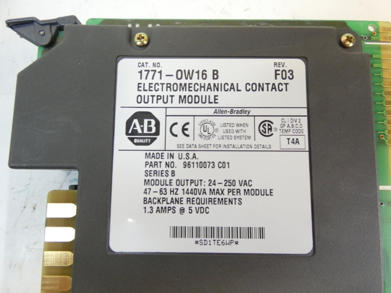 ALLEN BRADLEY 1771-OW16 SER. B 24-250VAC REV. F03 NSNP