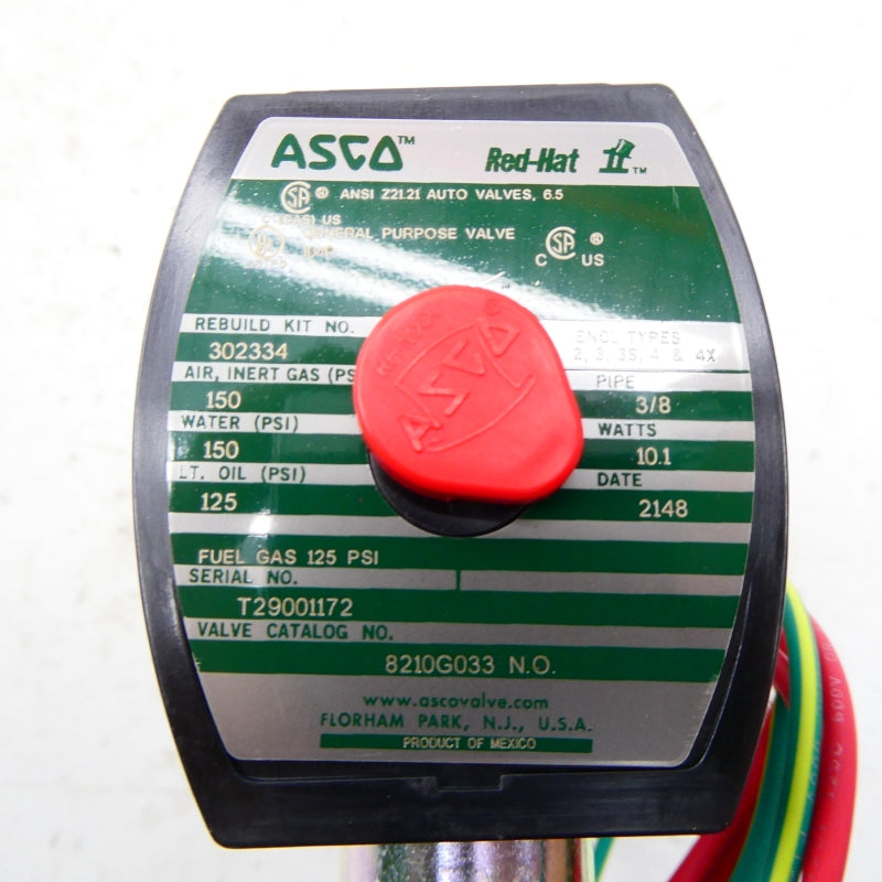 ASCO 8210G033 110/120V 125-150PSI 3/8" NSMP