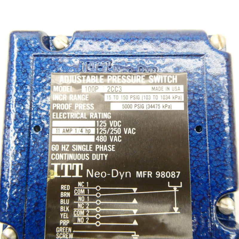 ITT 100P2CC3 480VAC 11A 15-150PSI NSMP