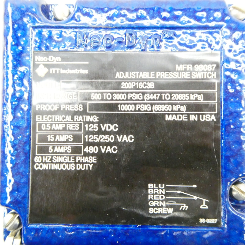 ITT 200P16C3B 500-3000PSI NSMP