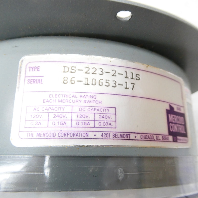 MERCOID CONTROL DS-223-2-11S 240VAC 0.15A NSNP