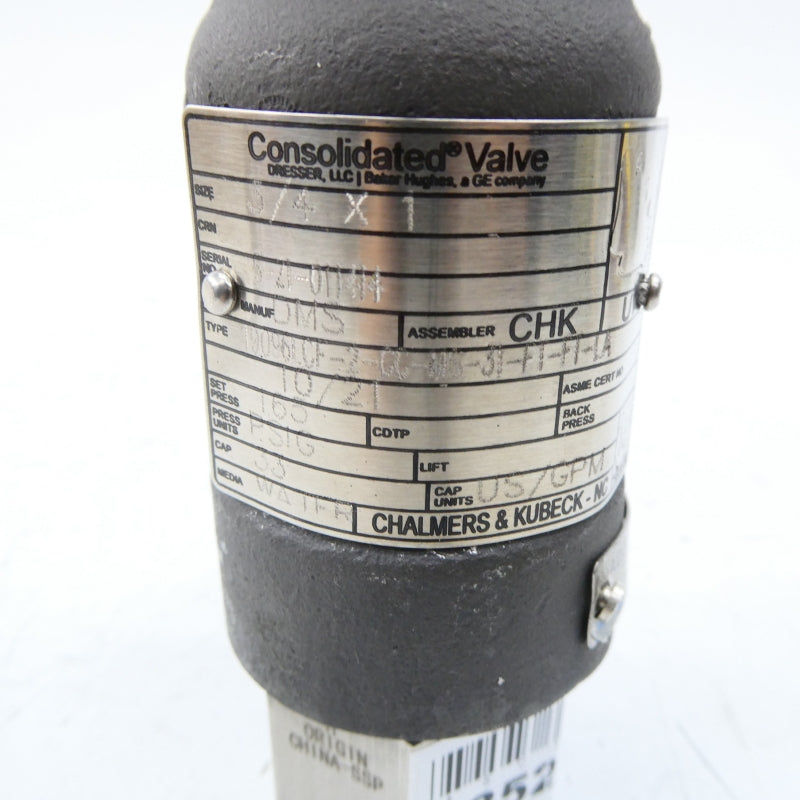 CONSOLIDATED VALVE 19096LCF-2-CC-MS-31-11-11-1A 3/4" NSNP