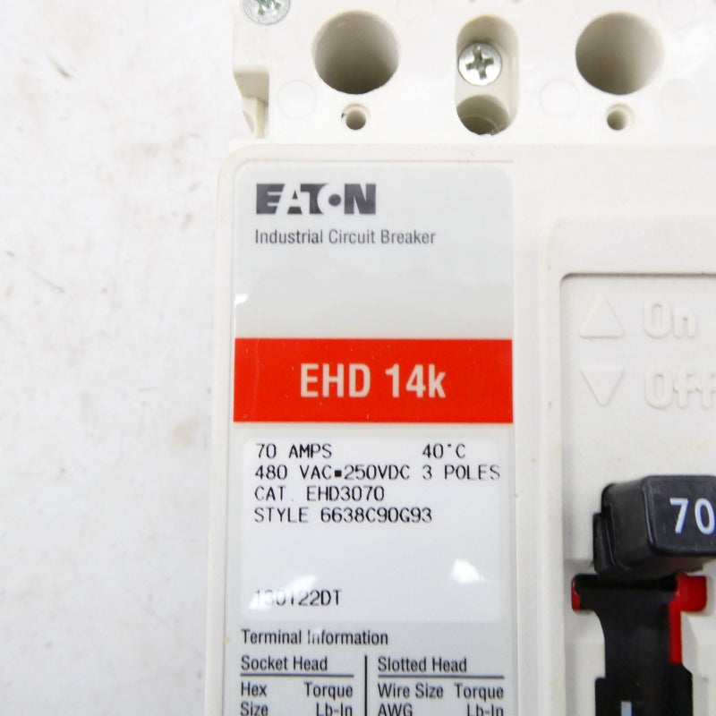 EATON EHD3070 SER. C 480VAC 70A NSMP