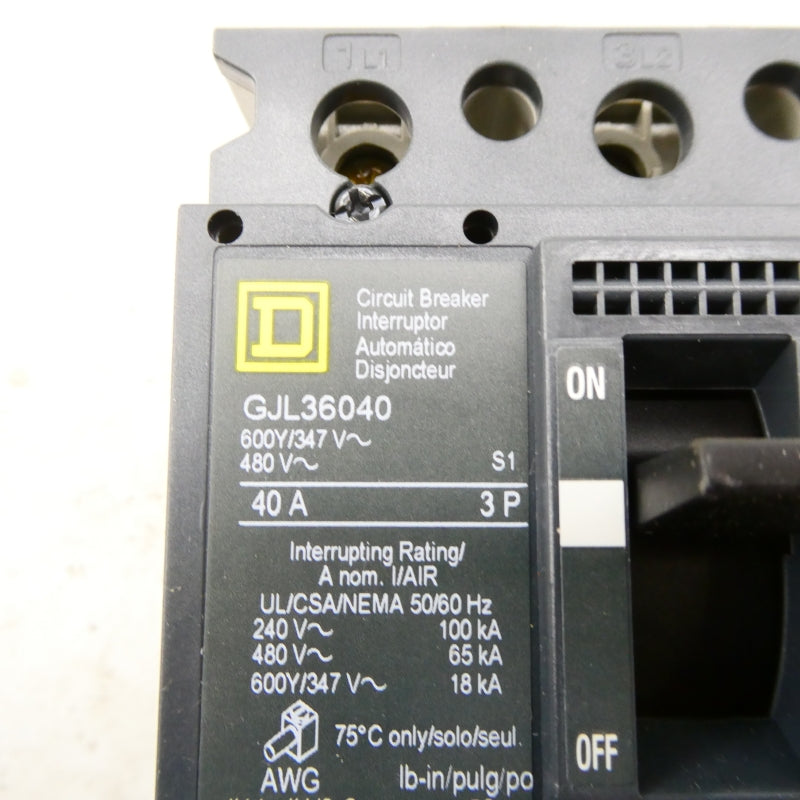 SQUARE D GJL36040 480V 40A NSNP