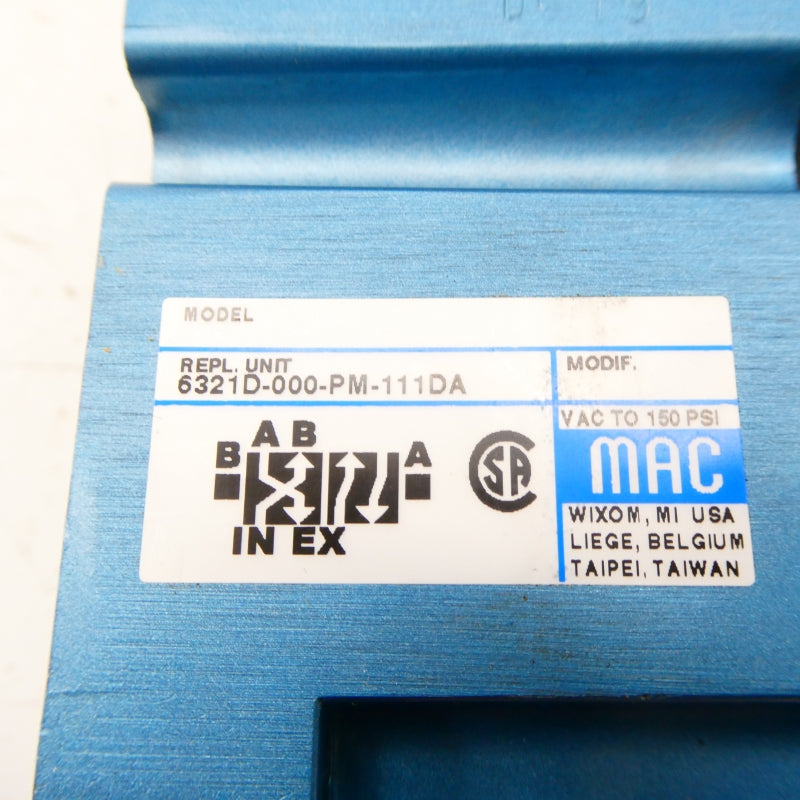 MAC 6321D-000-PM-111DA 110/120V 150PSI NSMP