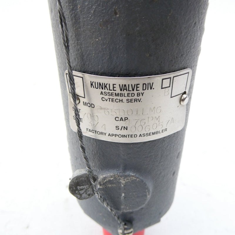 KUNKLE VALVE 265D01LMG 700PSI 3/4" NSNP