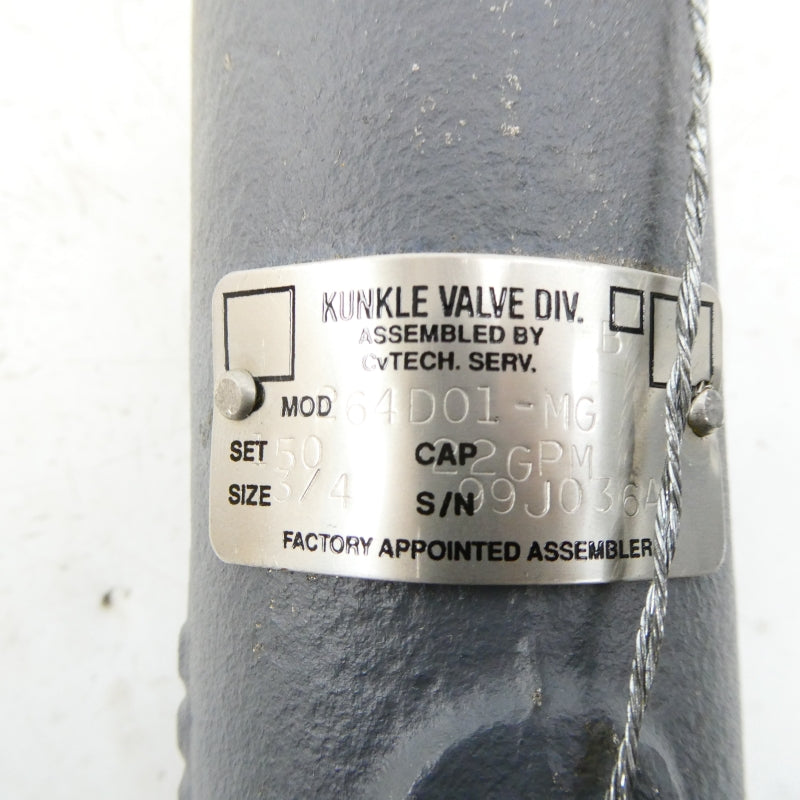 KUNKLE VALVE 264D01-MG 150PSI 3/4" NSNP